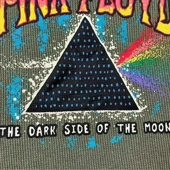 Pink Floyd “The Dark Side Of The Moon” Long Sleeve Cropped Thermal Top Size 2XL - Picture 6 of 13